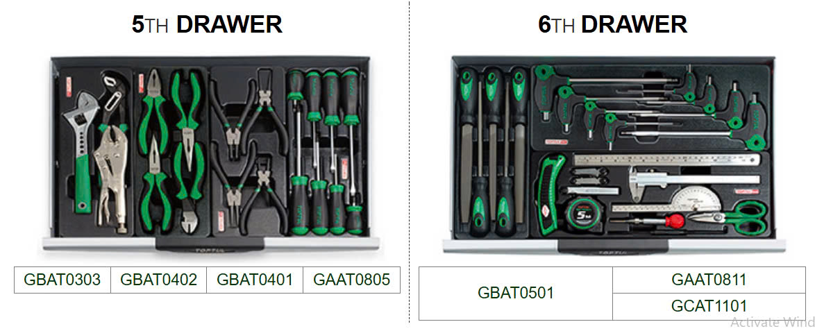 Tủ đồ nghề 7 ngăn Toptul 275 chi tiết - Model GCAJ0036